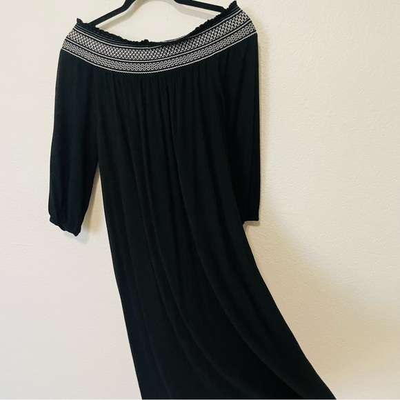 Chico’s woman over the shoulder casual dress size 2 Medium black flowy minimal - Picture 6 of 9